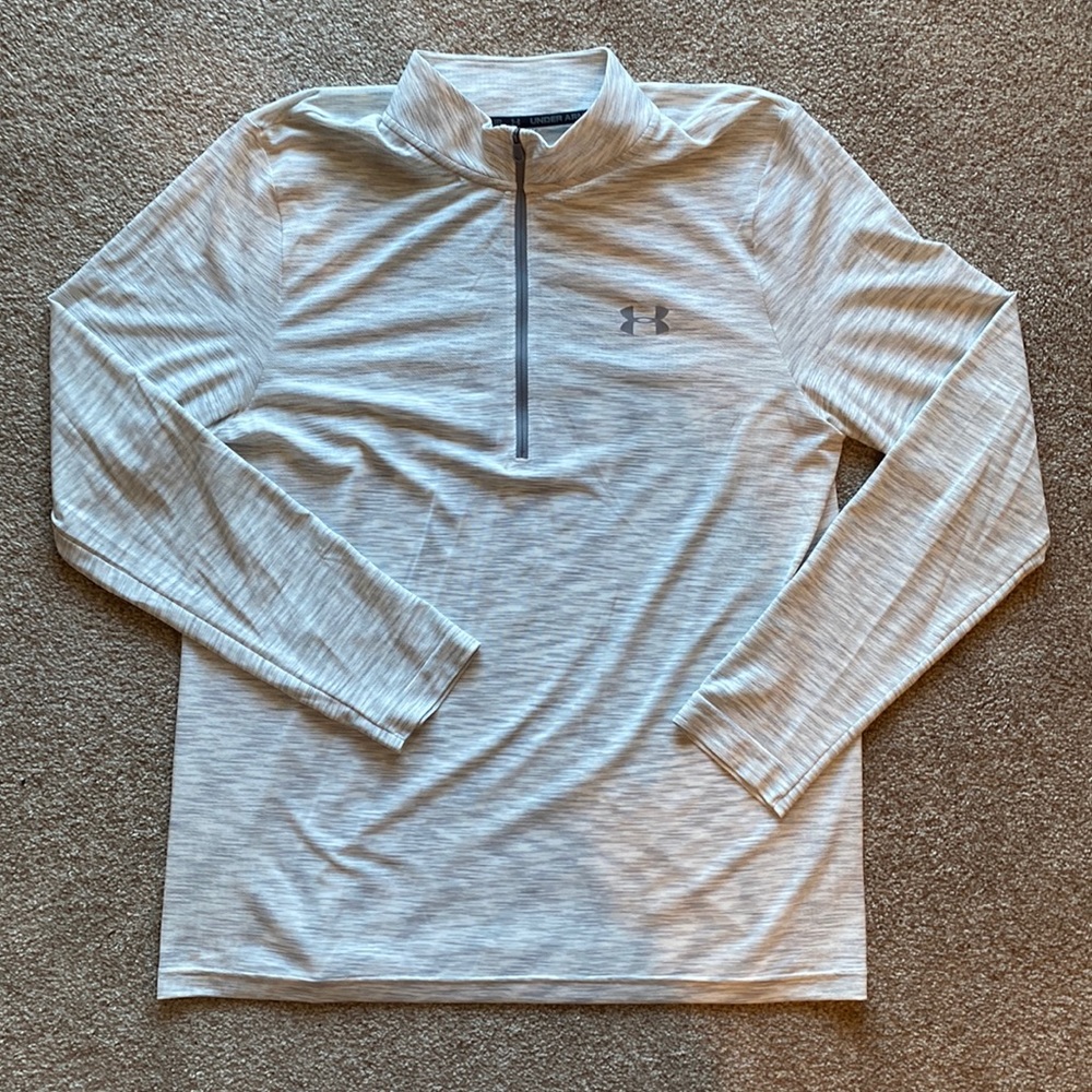 Under Armour half 1/2 zip long sleeve gray / silver XL